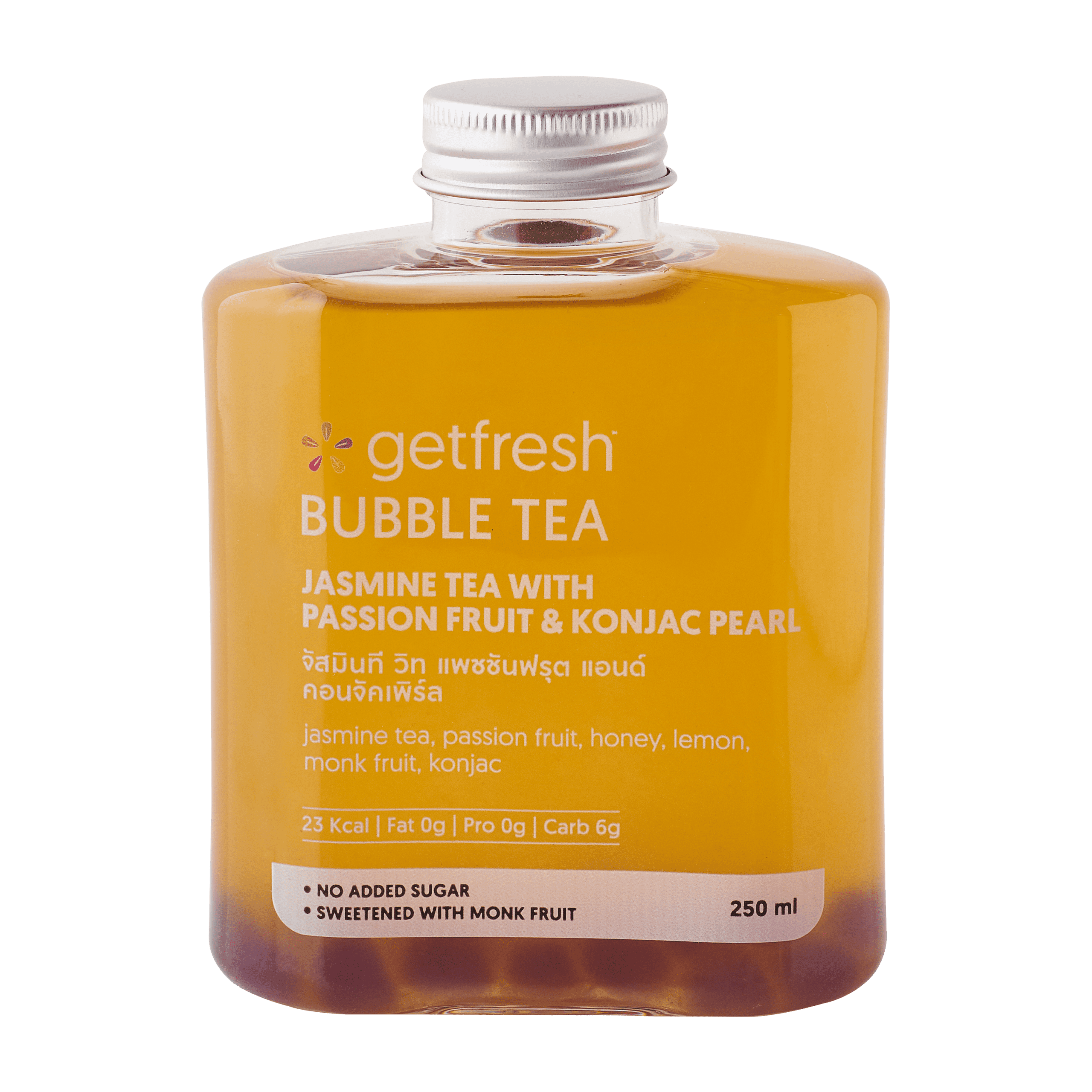 Jasmine Bubble Teawith Passion Fruit and Konjac Pearl
